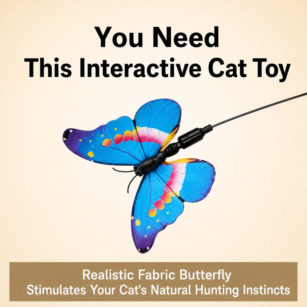 Interactive Butterfly Cat Toy | Self-Playing Wand with Suction Base