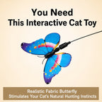 Interactive Butterfly Cat Toy | Self-Playing Wand with Suction Base