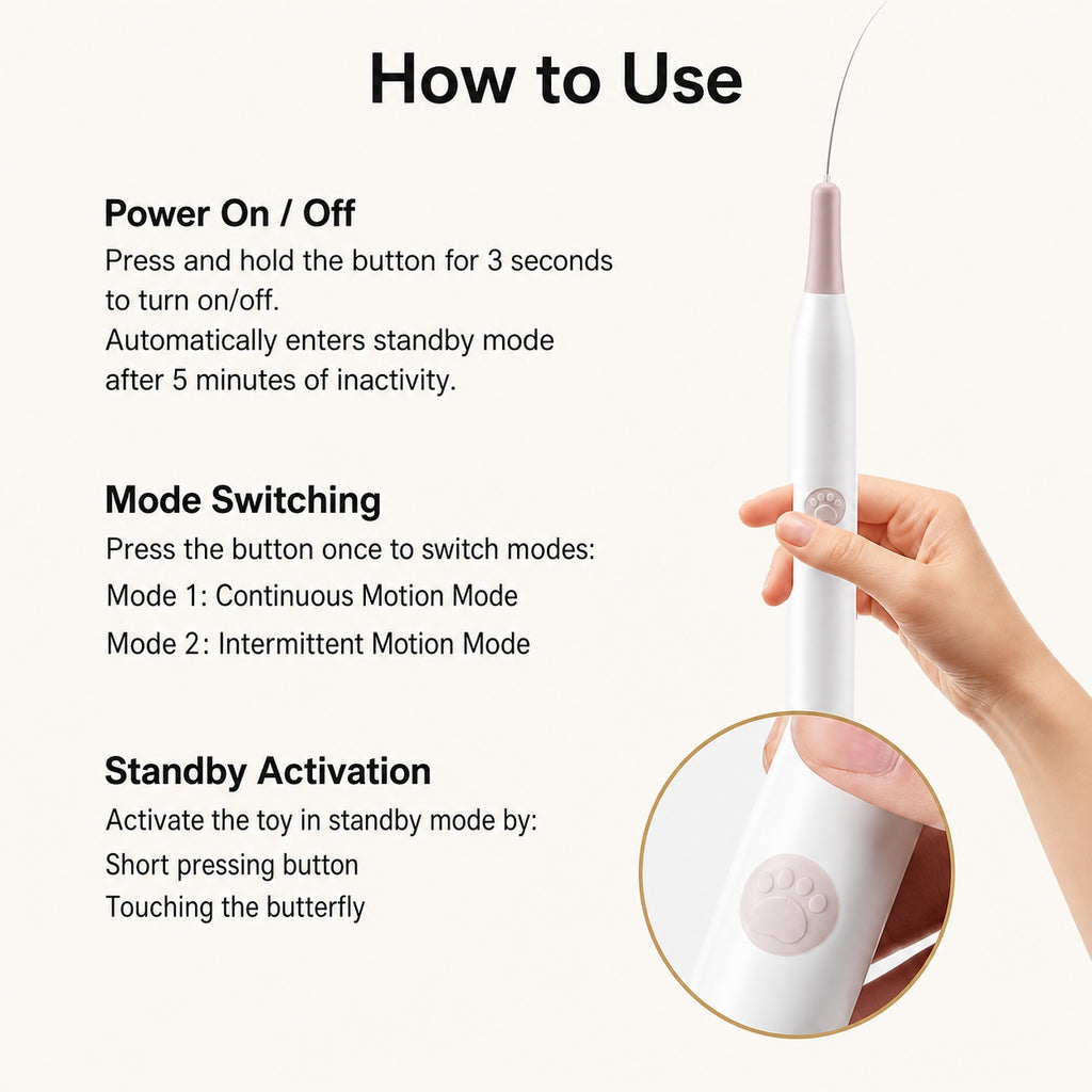 Interactive Butterfly Cat Toy | Self-Playing Wand with Suction Base