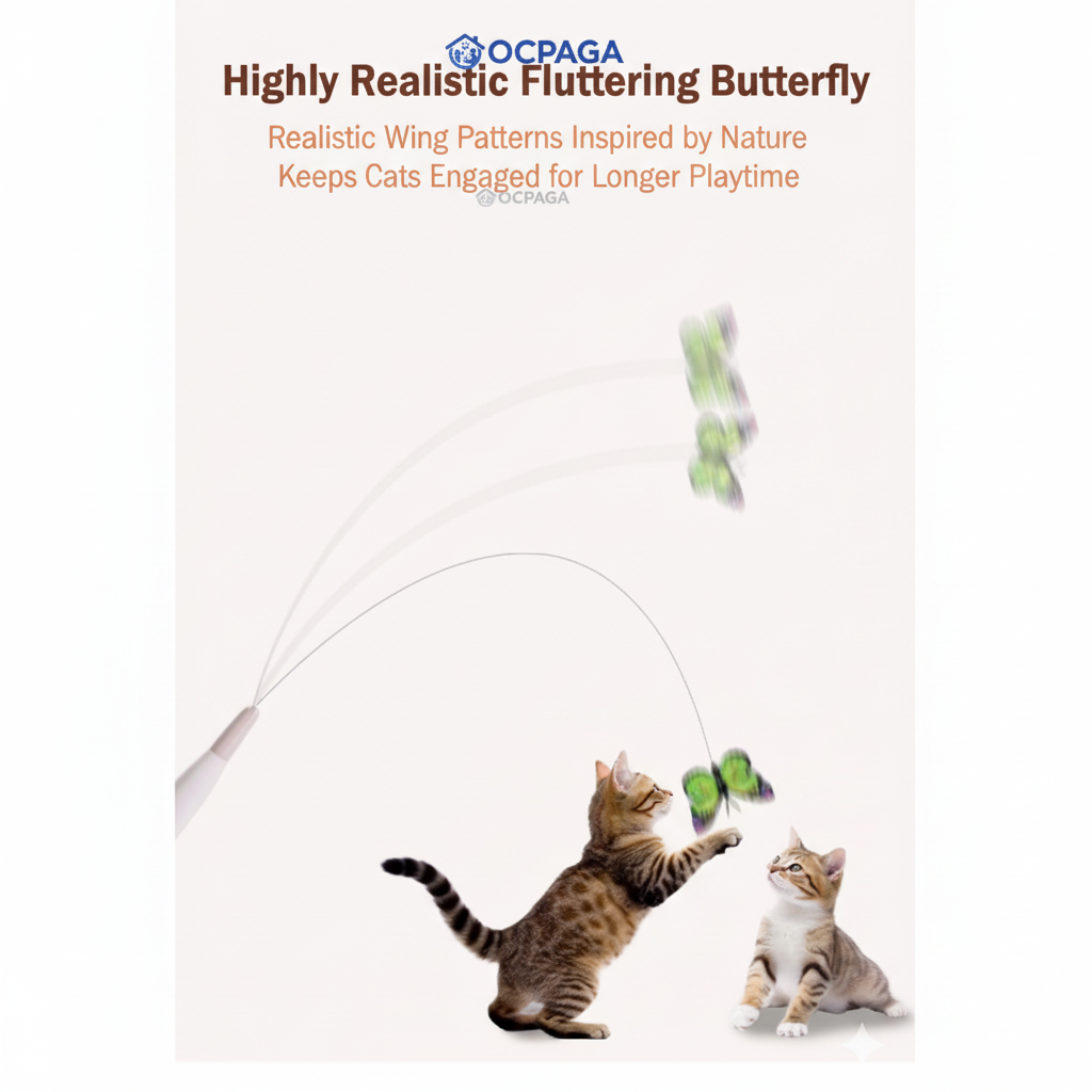 Automatic 3 Interactive Butterfly Cat Toy - Self-Playing Teaser for Indoor Cats