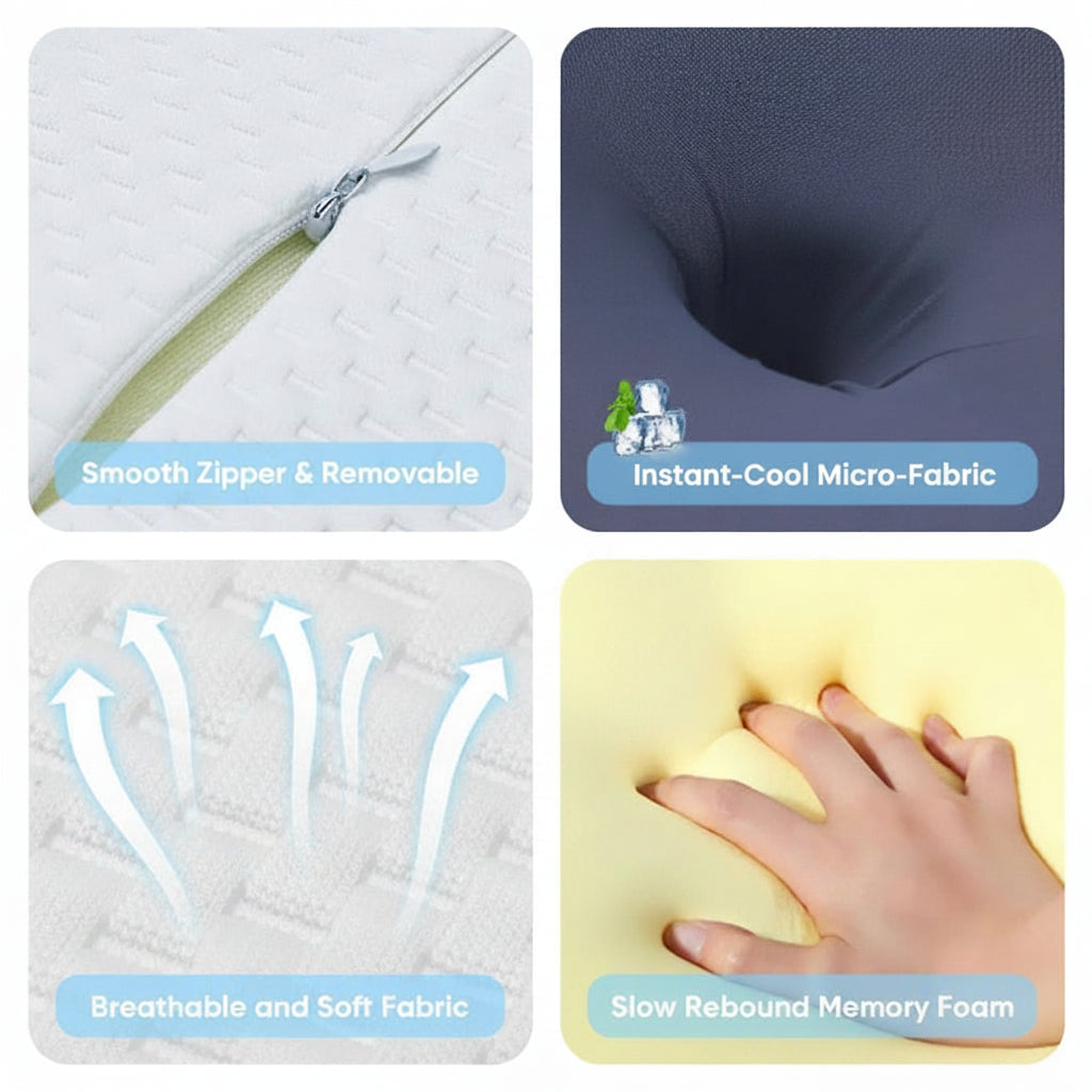 OCPAGA Signature Butterfly Sleep Ritual | Dual-Height Ergonomic Contour Pillow for All Sleep Positions