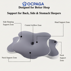 OCPAGA Signature Butterfly Sleep Ritual | Dual-Height Ergonomic Contour Pillow for All Sleep Positions