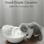 Ceramic Cat Water Fountain | Automatic Circulating, Quiet Pet Drinking Bowl