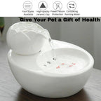 Ceramic Cat Water Fountain | Automatic Circulating, Quiet Pet Drinking Bowl
