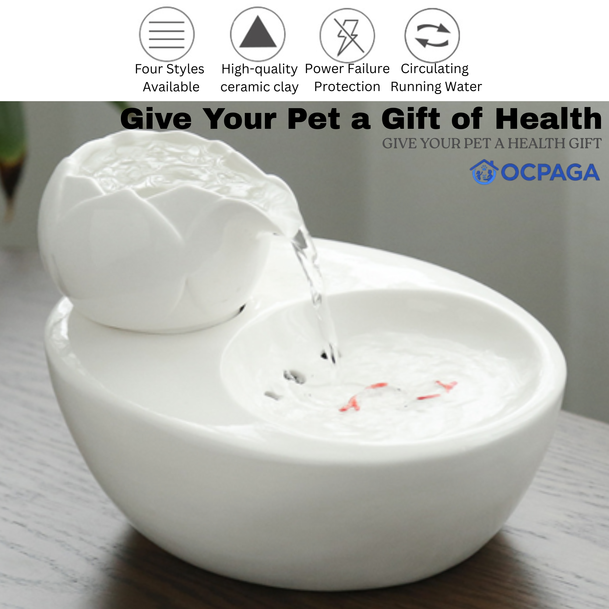 Cat Drinking Machine, Ceramic Automatic Circulating Drinking Device/ Bowl