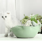 Ceramic Cat Water Fountain | Automatic Circulating, Quiet Pet Drinking Bowl