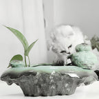 Ceramic Cat Water Fountain | Automatic Circulating, Quiet Pet Drinking Bowl