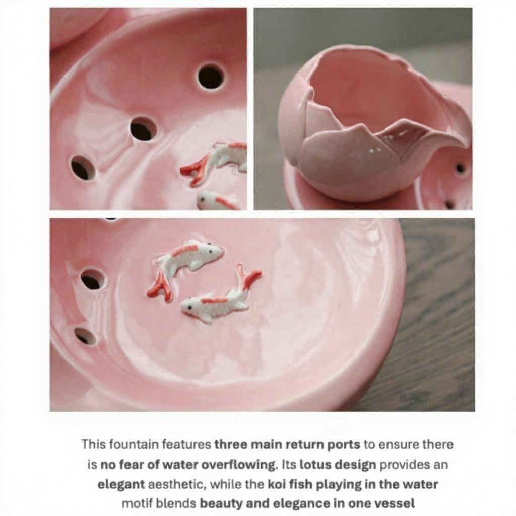 Ceramic Cat Water Fountain | Automatic Circulating, Quiet Pet Drinking Bowl
