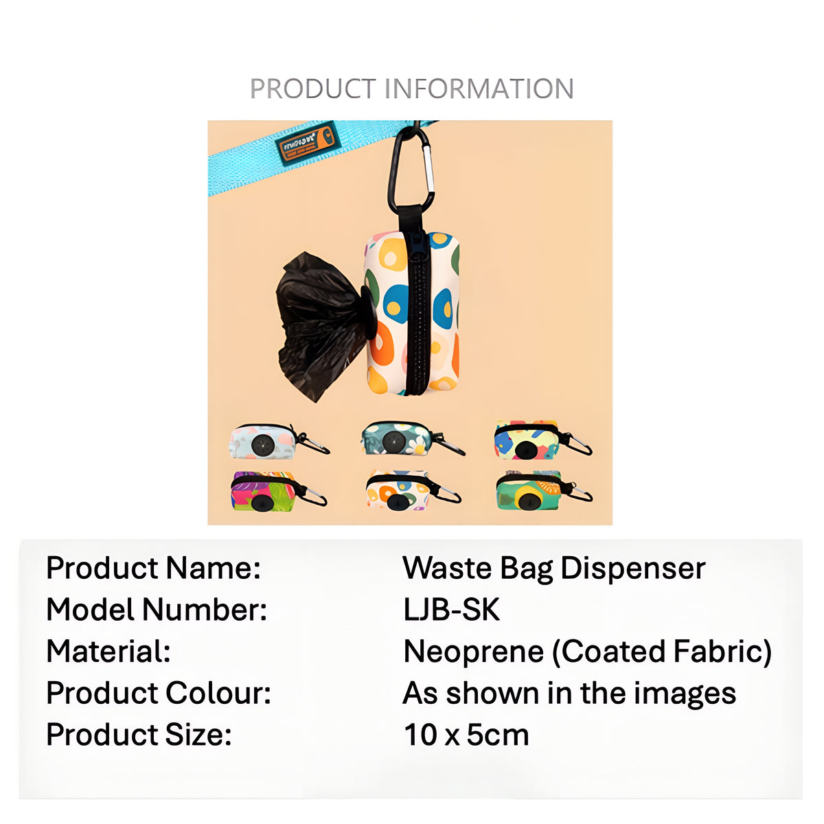 Dog Poop Bag Dispenser | Clip-On Neoprene Holder for Leash, Belt & Bag