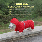 Four-Leg Waterproof Dog Raincoat | Full Cover, Reflective, Clear Visor