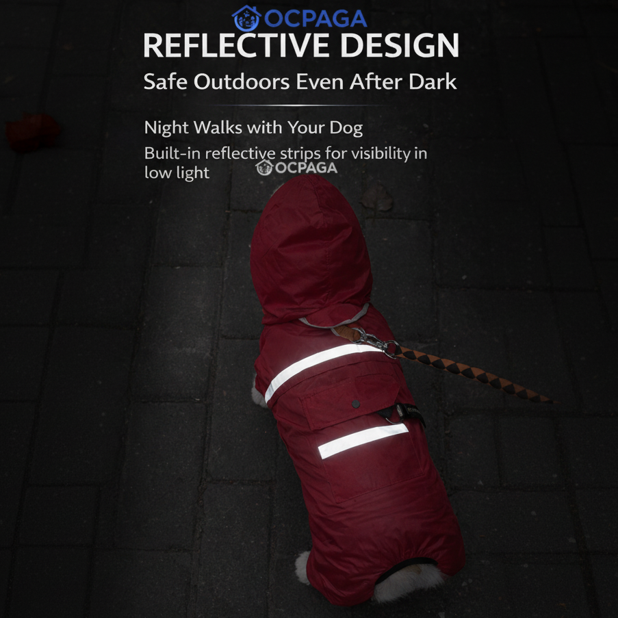 Rain Weather Full-Cover Dog Raincoat, four-legged Protection, Full Coverage, Pet Dog Clothing