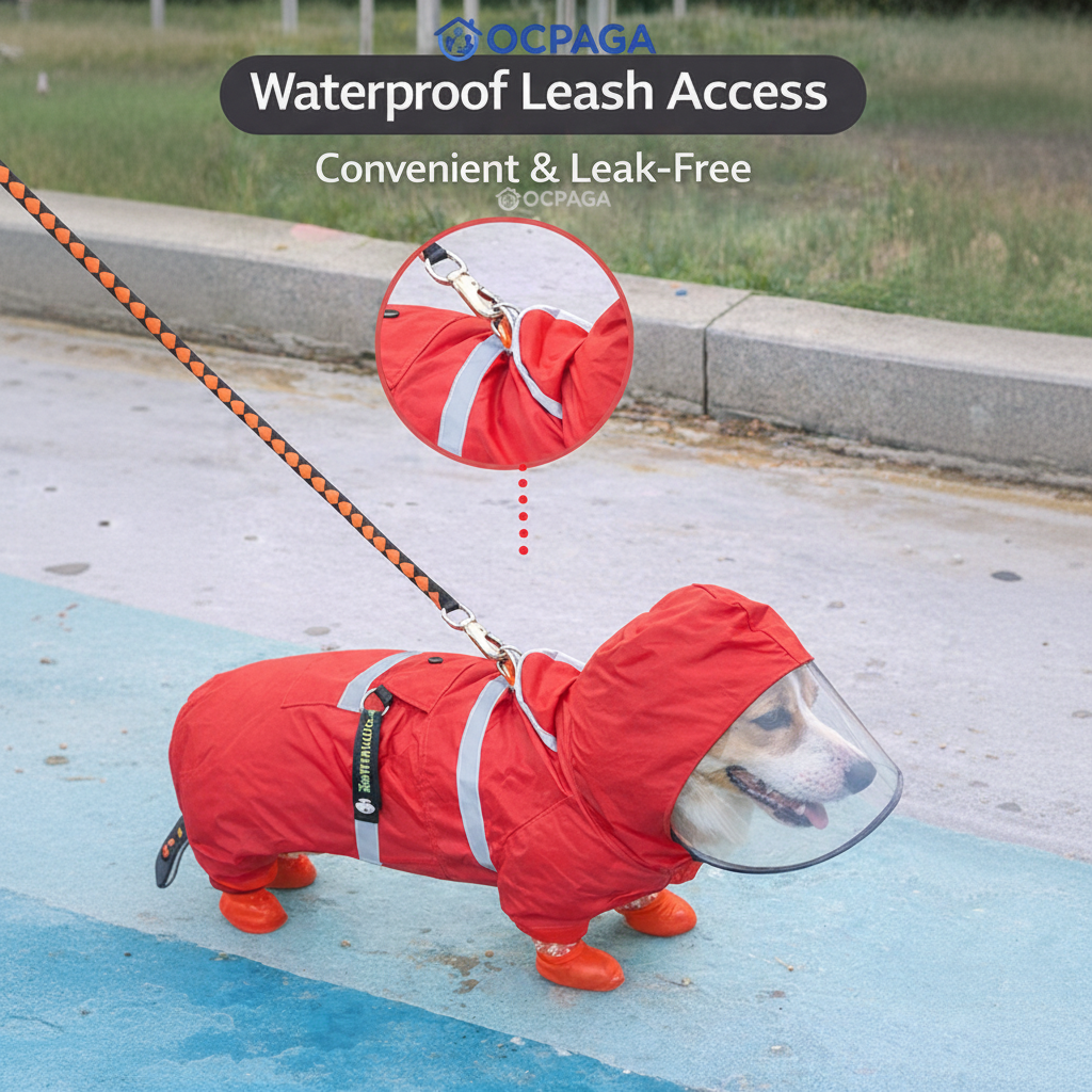 Rain Weather Full-Cover Dog Raincoat, four-legged Protection, Full Coverage, Pet Dog Clothing