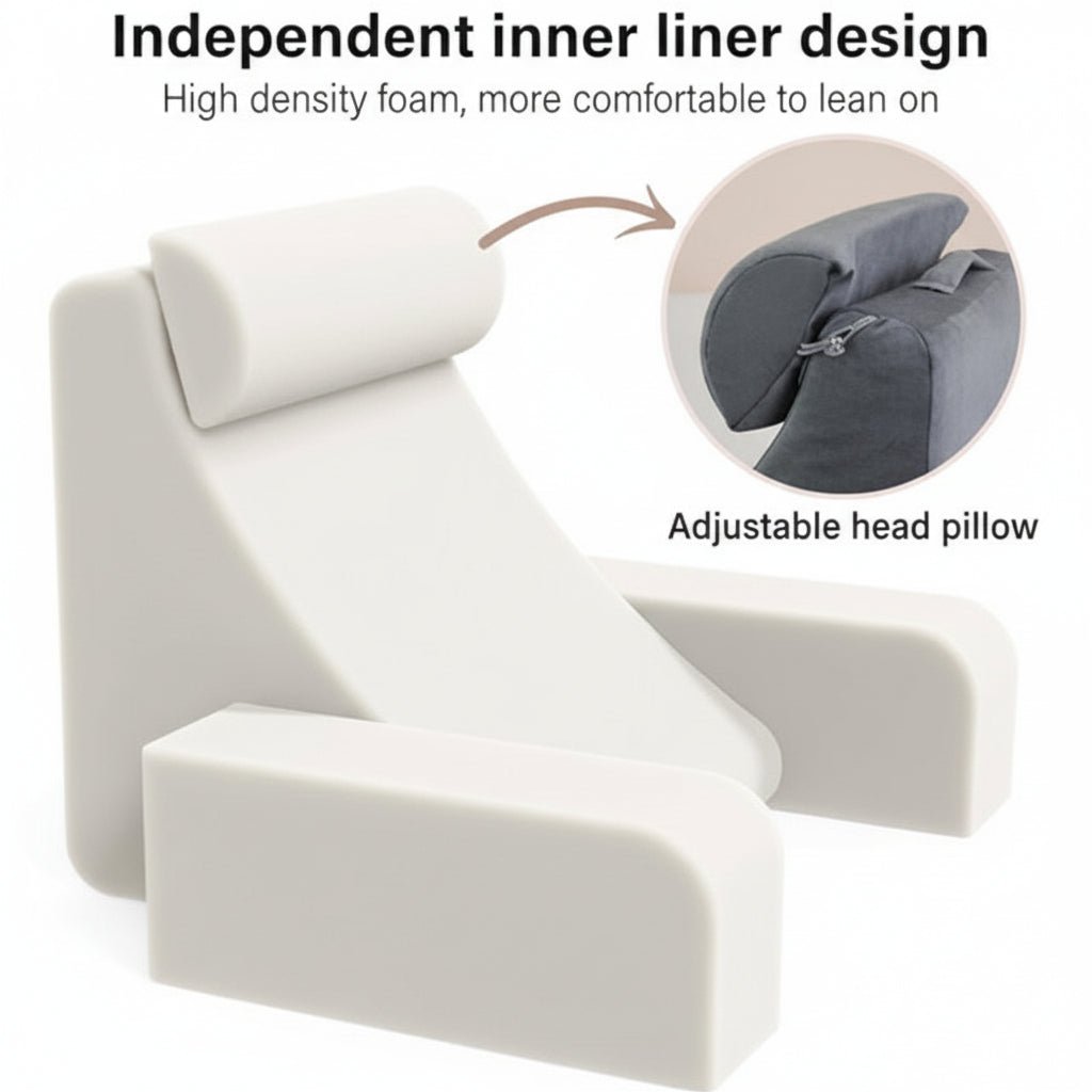 Adjustable Ergonomic Reading & Lounge & Back Support Pillow with Armrests
