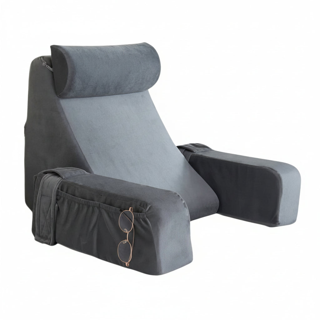 Adjustable Ergonomic Reading & Lounge & Back Support Pillow with Armrests