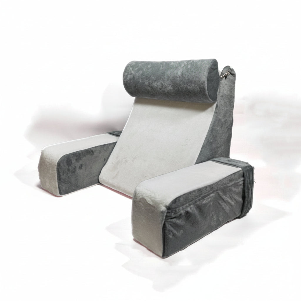 Adjustable Ergonomic Reading & Lounge & Back Support Pillow with Armrests