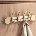 Walnut Suction Door Rear Sliding Coat Hook Hanger | No Drilling Wall Mounted Wooden Organisation Slidable Clothes Hooks Rack
