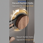 Walnut Suction Door Rear Sliding Coat Hook Hanger | No Drilling Wall Mounted Wooden Organisation Slidable Clothes Hooks Rack