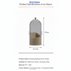 360° Rotating Makeup Brush Organizer with Dustproof Cover