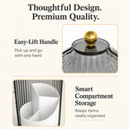 360° Rotating Makeup Brush Organizer | Dustproof & Waterproof Cosmetic Shield