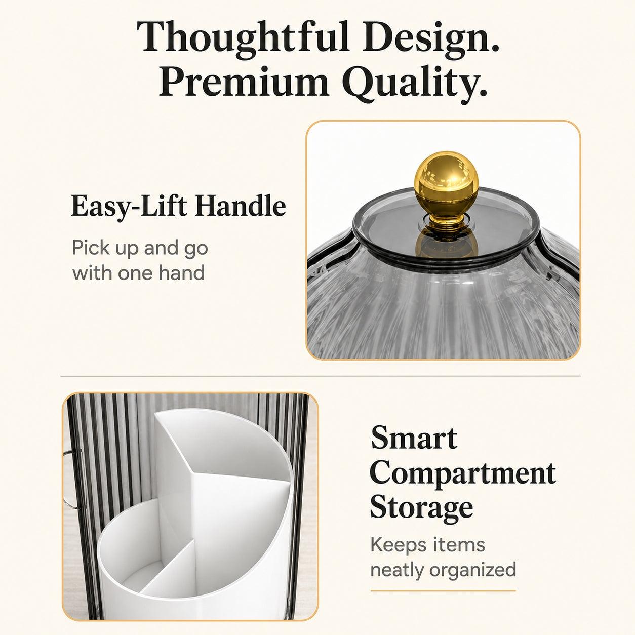 360° Rotating Makeup Brush Organizer | Dustproof & Waterproof Cosmetic Shield