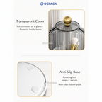 360° Rotating Makeup Brush Organizer with Dustproof Cover