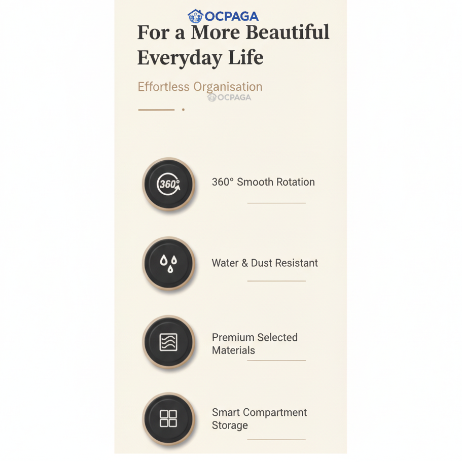 360° Rotating Makeup Brush Organizer with Dustproof Cover