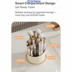 360° Rotating Makeup Brush Organizer with Dustproof Cover