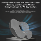 OCPAGA Orthopedic Ergonomic Seat & Back Support Set | Bamboo Charcoal Memory Foam Lumbar & Tailbone Relief