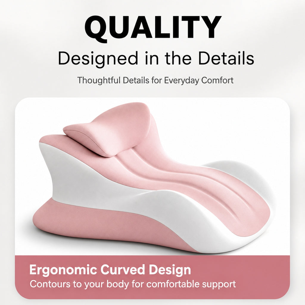 Ergonomic Memory Foam Body Pillow | Multi-Position, Detachable Headrest