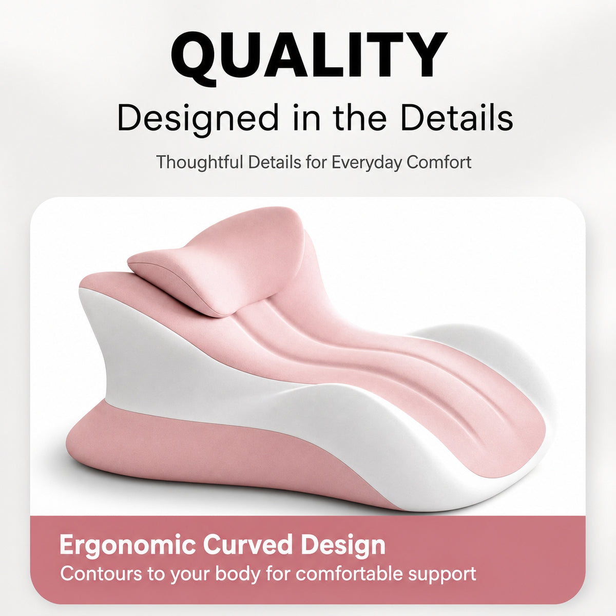 Ergonomic Memory Foam Body Pillow | Multi-Position, Detachable Headrest