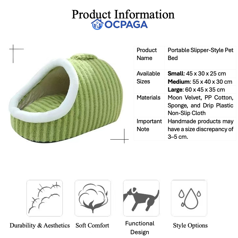 Cozy Cave Pet Bed with handheld