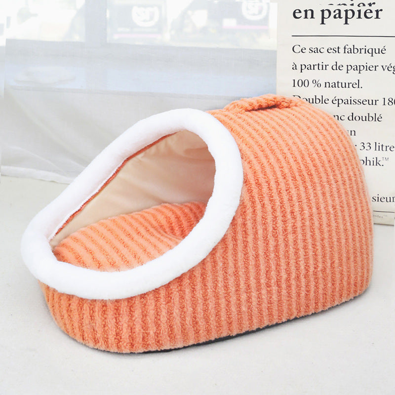 Cozy Cave Pet Bed with handheld