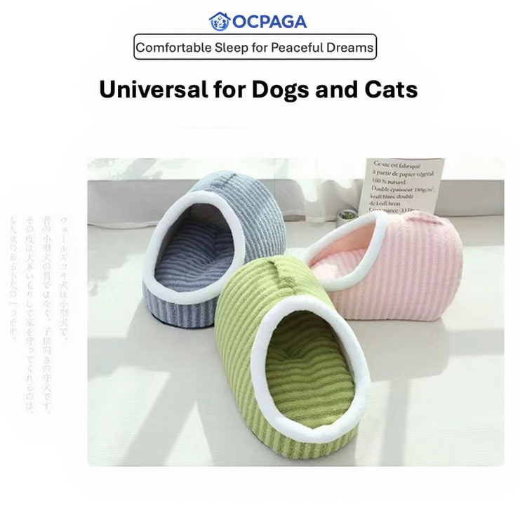 Cozy Cave Pet Bed with handheld