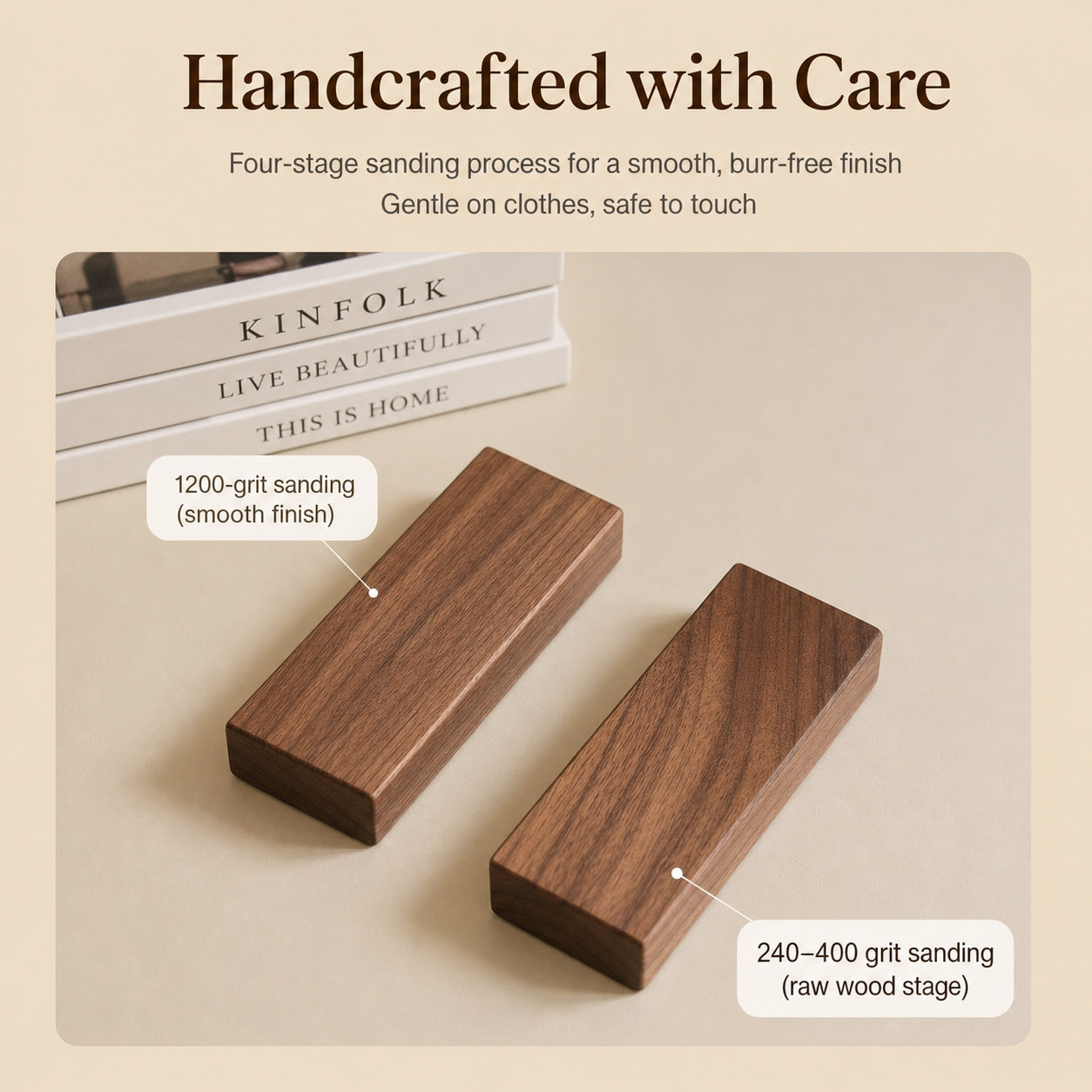 Solid Wood Piano Key Wall Hook Rack | Folding Hooks, No-Drill & Screw Mount