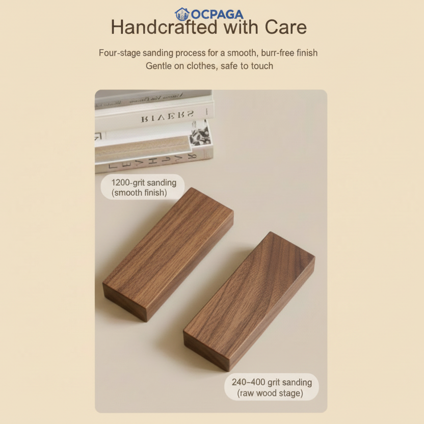 Solid Wood Piano Key Wall Hook Rack・Drill Holes / Non-drill Hole Clothes Hanger