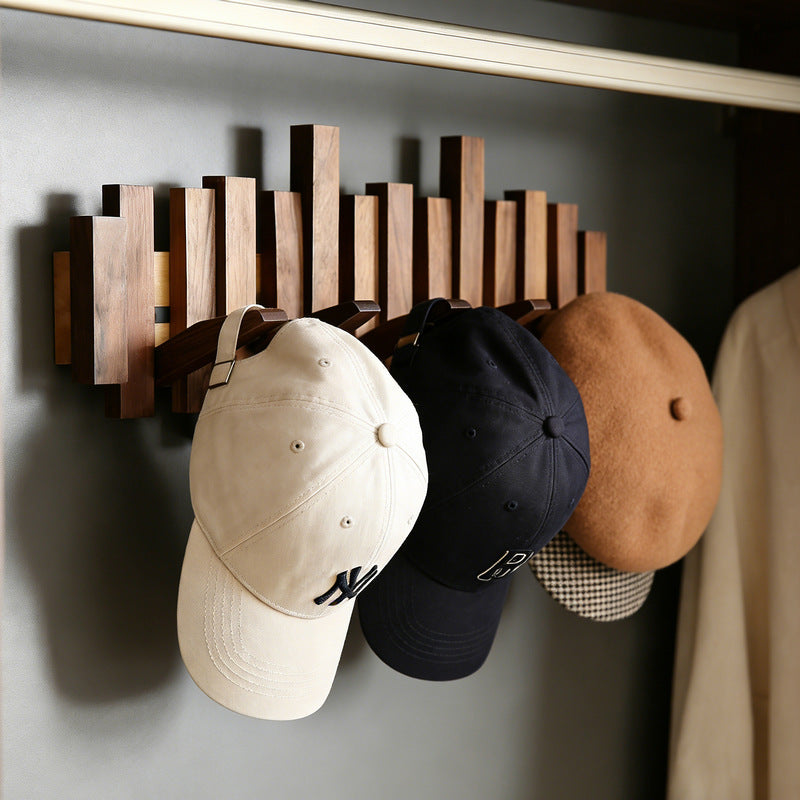 Solid Wood Piano Key Wall Hook Rack・Drill Holes / Non-drill Hole Clothes Hanger