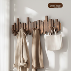 Solid Wood Piano Key Wall Hook Rack・Drill Holes / Non-drill Hole Clothes Hanger