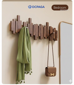 Solid Wood Piano Key Wall Hook Rack・Drill Holes / Non-drill Hole Clothes Hanger