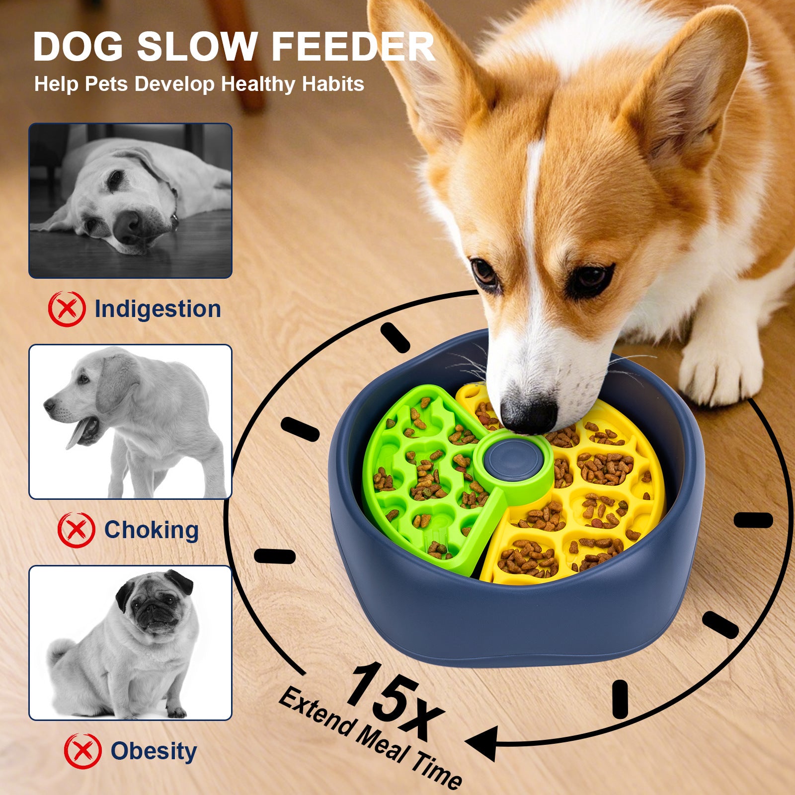 OCPAGA 3-Layer Rotating Puzzle Slow Feeder | Advanced Digestion & Mental Enrichment for Pets