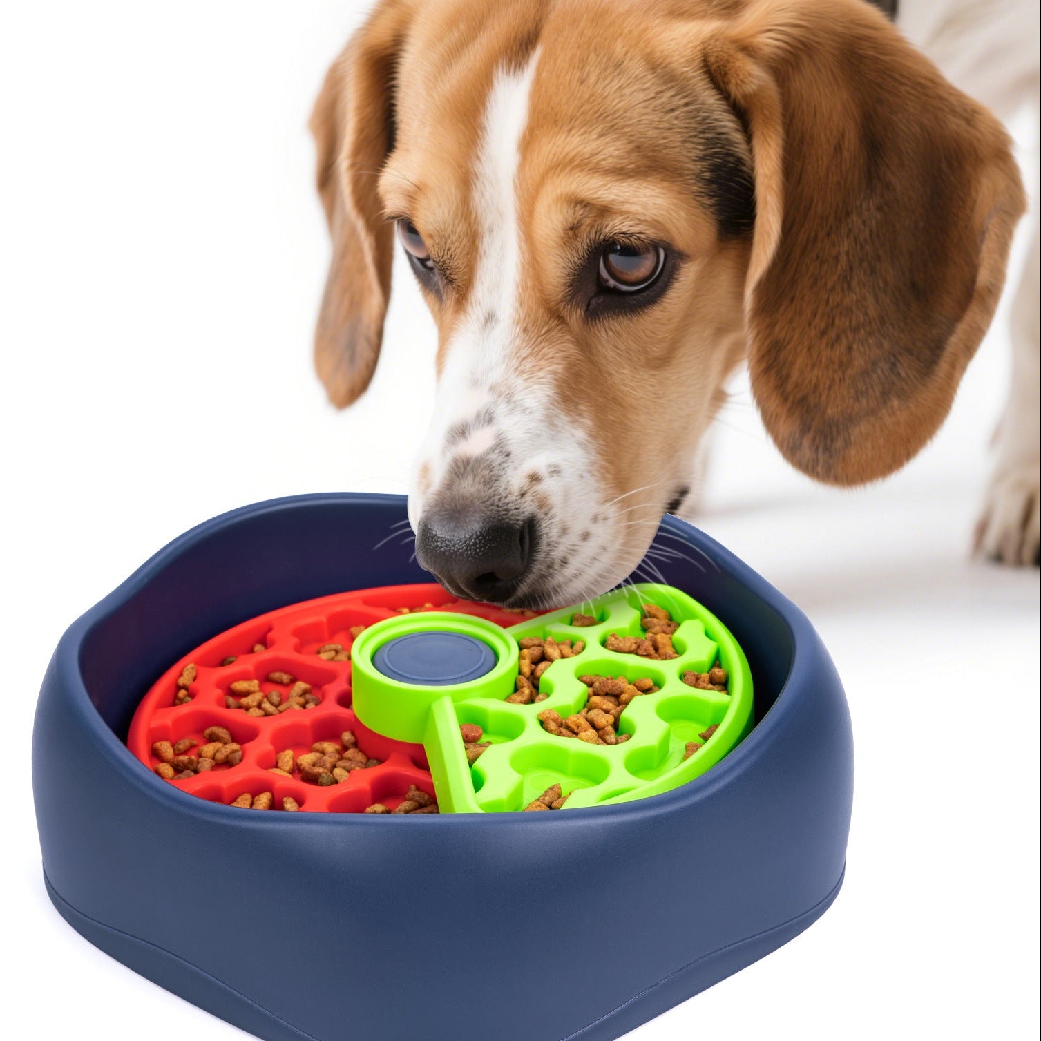 Rotating Puzzle Slow Feeder Dog Bowl | 3-Layer, Anti-Slip, Dishwasher Safe