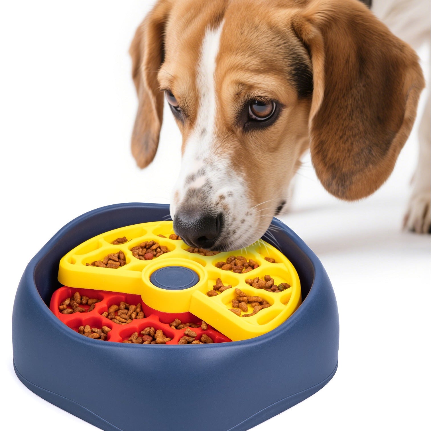Rotating Puzzle Slow Feeder Dog Bowl | 3-Layer, Anti-Slip, Dishwasher Safe