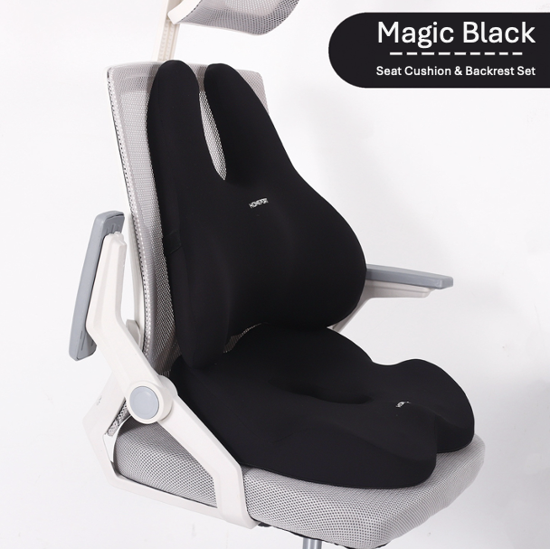 OCPAGA Orthopedic Ergonomic Seat & Back Support Set | Bamboo Charcoal Memory Foam Lumbar & Tailbone Relief