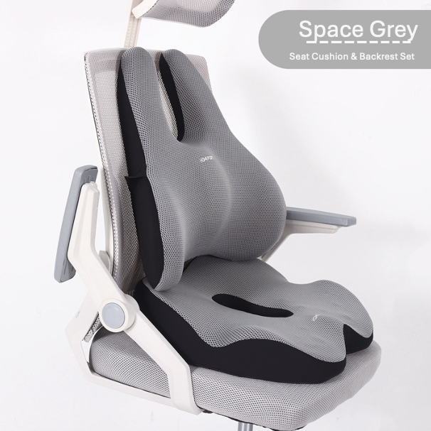 OCPAGA Orthopedic Ergonomic Seat & Back Support Set | Bamboo Charcoal Memory Foam Lumbar & Tailbone Relief