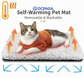 Self-Heating Detachable Pet Mat | Indoor Outdoor Noiseless Warming Bed Pad with Non-Slip Bottom Removable Washable Cover