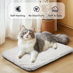 Self-Heating Detachable Pet Mat | Indoor Outdoor Noiseless Warming Bed Pad with Non-Slip Bottom Removable Washable Cover