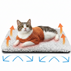 Self-Heating Detachable Pet Mat | Indoor Outdoor Noiseless Warming Bed Pad with Non-Slip Bottom Removable Washable Cover