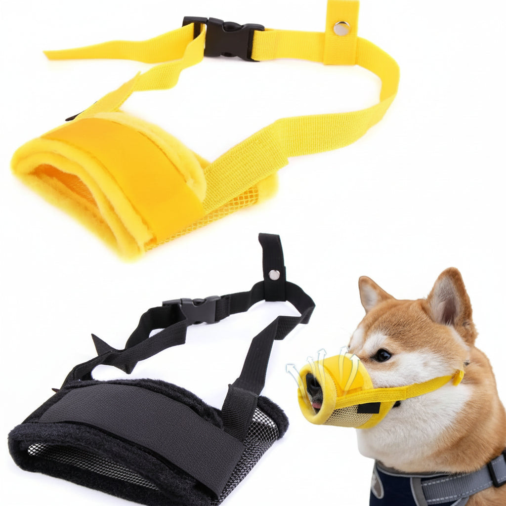[ComfortMesh] Soft Dog Muzzle - Breathable Mesh Padding, Adjustable Anti-Bite Mouth Cover for Small to Large Dogs