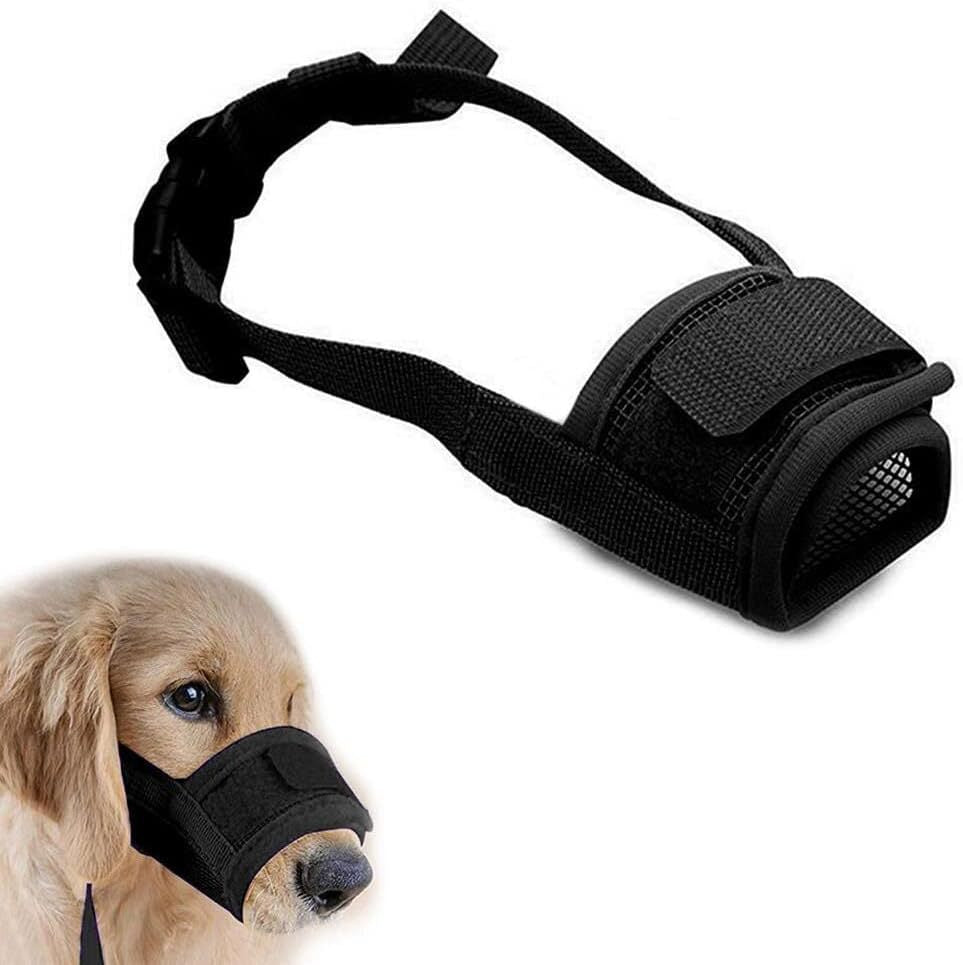 [ComfortMesh] Soft Dog Muzzle - Breathable Mesh Padding, Adjustable Anti-Bite Mouth Cover for Small to Large Dogs