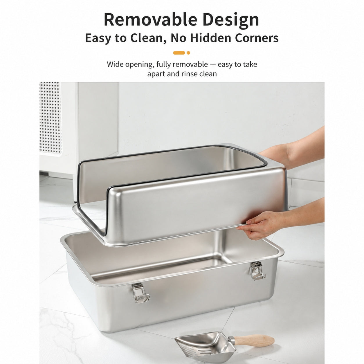 Stainless Steel Cat Litter Box | High-Sided, Easy-Clean, Multiple Entry Styles