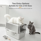 Stainless Steel Cat Litter Box | High-Sided, Easy-Clean, Multiple Entry Styles